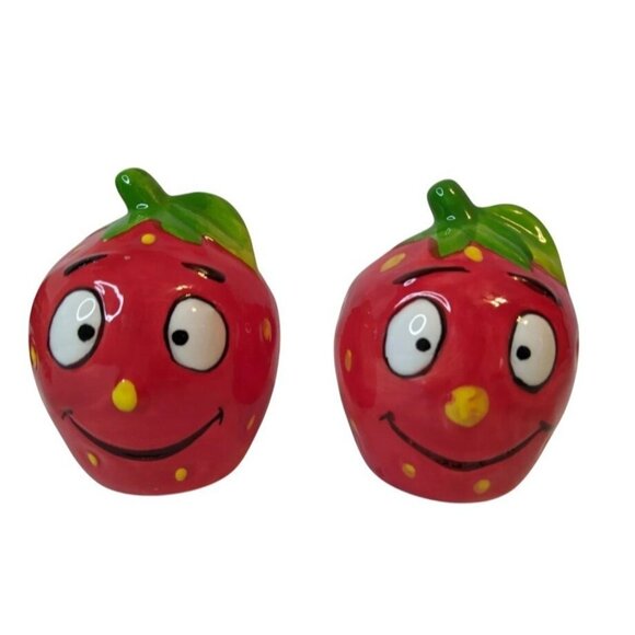 Vintage Collection Berries Ceramic Salt Pepper Shakers Hand Painted Grant Howard - Picture 8 of 10